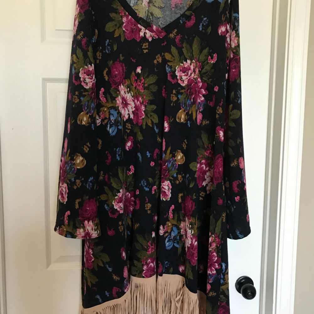 Fringe flowered Bell dress